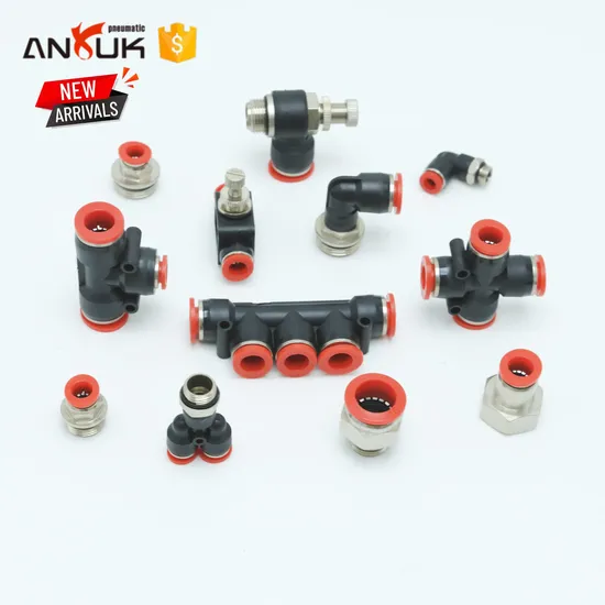 SMC Asco Airtac OEM Fittings Push Lock Auto Parts Brass Stainless Steel Hose Pipe Fitting One Touch Air Connectors Pneumatic Air Fitting